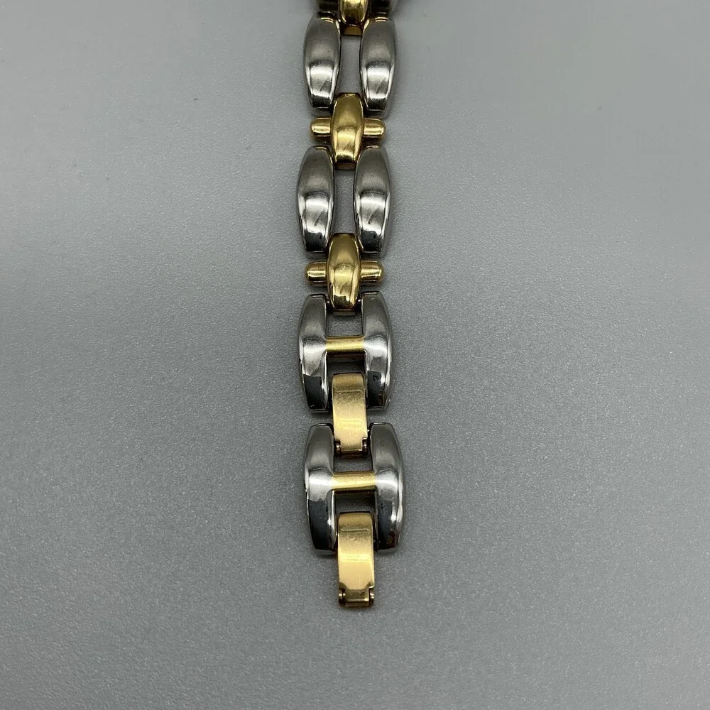 Fossil F2 ES-8680 Womens Watch 20mm Two Tone Silver Gold New Battery 6.5